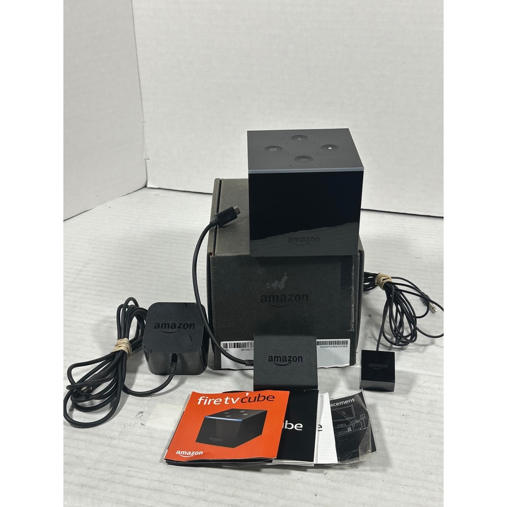 Amazon Fire TV Cube 1st Gen 4K UHD Streaming Media Player Black EX69VW Bundle